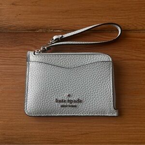 Kate Spade New York Leila Small Card Holder Wristlet in Pebbled Leather